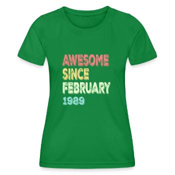 Genial seit März 1989 - Frauen Funktions-T-Shirt - Kelly Green - Vorne - AI Model Female 172 dark (172cm)