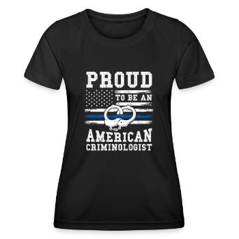 Criminologue Criminologie Informations nutritionnelles - T-shirt sport Femme - noir - Devant - AI Model Female 172 light (172cm)