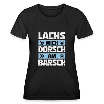 Lachs Mich Dorsch Am Barsch - Frauen Funktions-T-Shirt - Schwarz - Vorne - AI Model Female 172 light (172cm)