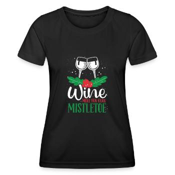 Le vin rend tout plus amusant - T-shirt sport Femme - noir - Devant - AI Model Female 172 light (172cm)