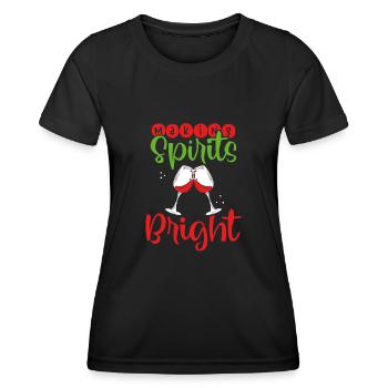 Wein hebt die Stimmung - Frauen Funktions-T-Shirt - Schwarz - Vorne - AI Model Female 172 light (172cm)