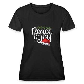 Peace and joy at Christmas - Women's Functional T-Shirt - black - Front - AI Model Female 172 light (172cm)