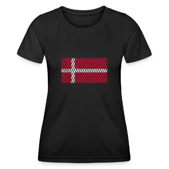 Drapeau du Danemark - T-shirt sport Femme - noir - Devant - AI Model Female 172 light (172cm)