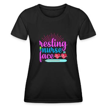 INFIRMIÈRE Infirmière - T-shirt sport Femme - noir - Devant - AI Model Female 172 light (172cm)