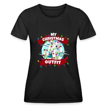 Ma tenue de Noël Polar Bear - T-shirt sport Femme - noir - Devant - AI Model Female 172 light (172cm)