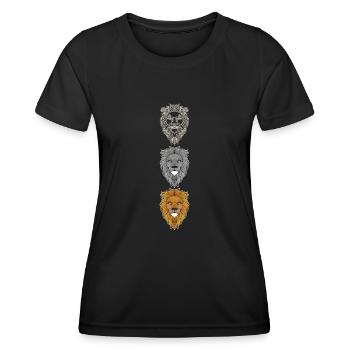 Lion Animal Head Predator Animal Motif with Wildlife - Women's Functional T-Shirt - black - Front - AI Model Female 172 light (172cm)