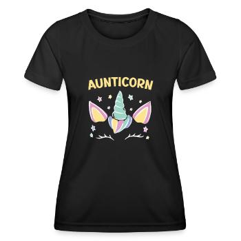 Tante Licorne Tante Conte de fées Super tante - T-shirt sport Femme - noir - Devant - AI Model Female 172 light (172cm)