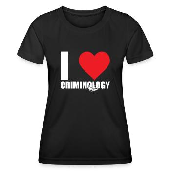 Criminologue Criminologie Informations nutritionnelles - T-shirt sport Femme - noir - Devant - AI Model Female 172 light (172cm)