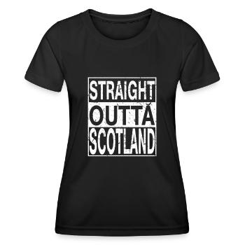 Schottland Straight outta Schottland - Frauen Funktions-T-Shirt - Schwarz - Vorne - AI Model Female 172 light (172cm)