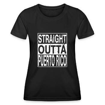 Porto Rico Straight outta Porto Rico - T-shirt sport Femme - noir - Devant - AI Model Female 172 light (172cm)