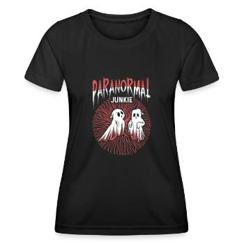 Paranormal Junkie - Chasse aux fantômes effrayante - T-shirt sport Femme - noir - Devant - AI Model Female 172 light (172cm)