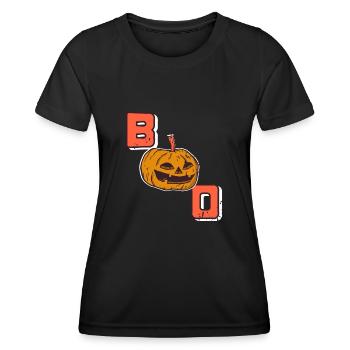 Citrouille d’Halloween - Boo - T-shirt sport Femme - noir - Devant - AI Model Female 172 light (172cm)