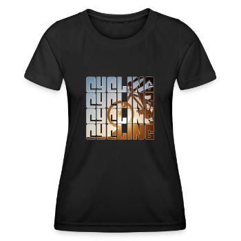 Fahrrad fahren - Frauen Funktions-T-Shirt - Schwarz - Vorne - AI Model Female 172 light (172cm)