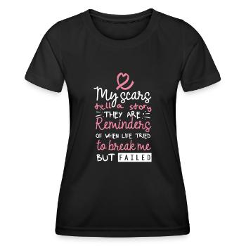 Sensibilisation au cancer du sein - T-shirt sport Femme - noir - Devant - AI Model Female 172 light (172cm)