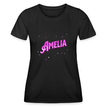 Amelia Namen personalisiert - Frauen Funktions-T-Shirt - Schwarz - Vorne - AI Model Female 172 light (172cm)