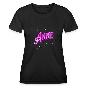 Nom Anne personnalisé - T-shirt sport Femme - noir - Devant - AI Model Female 172 light (172cm)
