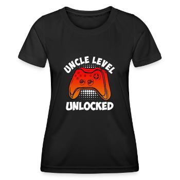 Oncle déverrouillé Niveau Oncle - T-shirt sport Femme - noir - Devant - AI Model Female 172 light (172cm)