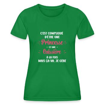 Compliqué princesse et caissière - T-shirt sport Femme - vert - Devant - AI Model Female 172 dark (172cm)