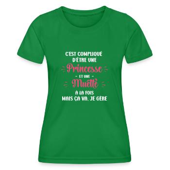 Compliqué princesse et Muette - T-shirt sport Femme - vert - Devant - AI Model Female 172 dark (172cm)