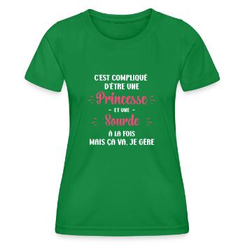 Compliqué princesse et sourde - T-shirt sport Femme - vert - Devant - AI Model Female 172 dark (172cm)