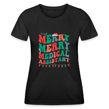 Assistant médical Noël Med Assistant Noël - T-shirt sport Femme - noir - Devant - AI Model Female 172 light (172cm)