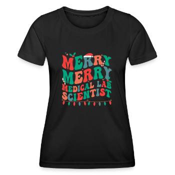 Medical Lab Scientist Christmas Medical Lab Xmas - Frauen Funktions-T-Shirt - Schwarz - Vorne - AI Model Female 172 light (172cm)