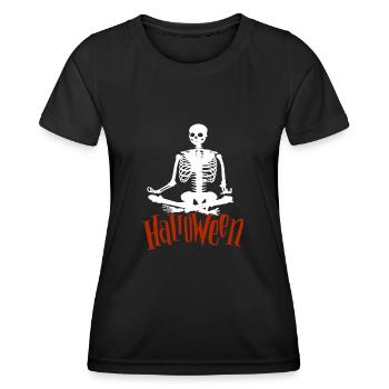 Skelett Knochen - Halloween - Frauen Funktions-T-Shirt - Schwarz - Vorne - AI Model Female 172 light (172cm)