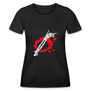 Halloween Skelett hand Knochen - Frauen Funktions-T-Shirt - Schwarz - Vorne - AI Model Female 172 light (172cm)