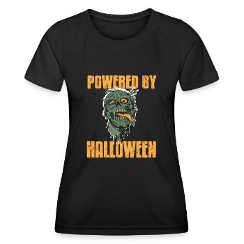 Powered by Halloween - Frauen Funktions-T-Shirt - Schwarz - Vorne - AI Model Female 172 light (172cm)