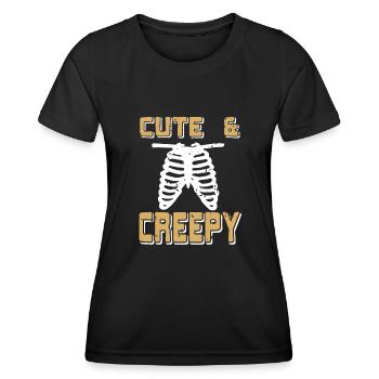 Halloween - Cute & Creepy - Frauen Funktions-T-Shirt - Schwarz - Vorne - AI Model Female 172 light (172cm)