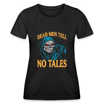 Halloween - Dead Men Tell No Tales - Frauen Funktions-T-Shirt - Schwarz - Vorne - AI Model Female 172 light (172cm)