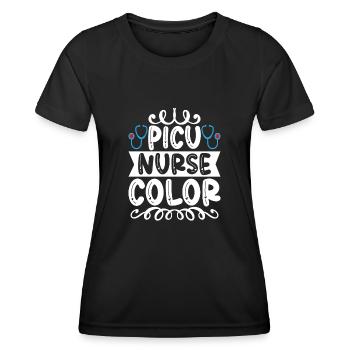 Picu Krankenschwester - Frauen Funktions-T-Shirt - Schwarz - Vorne - AI Model Female 172 light (172cm)