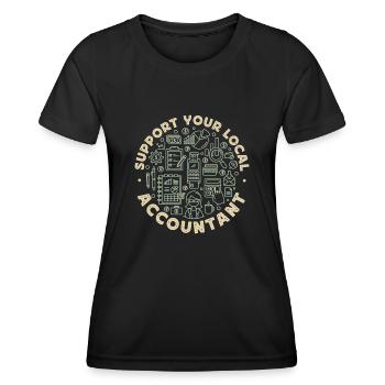 Comptable Comptable Comptable - T-shirt sport Femme - noir - Devant - AI Model Female 172 light (172cm)