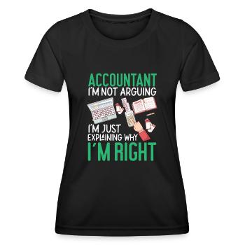 Comptable Comptable Comptable - T-shirt sport Femme - noir - Devant - AI Model Female 172 light (172cm)