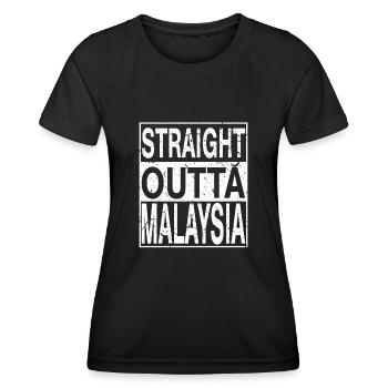 Malaisie Tout droit sorti de Malaisie - T-shirt sport Femme - noir - Devant - AI Model Female 172 light (172cm)
