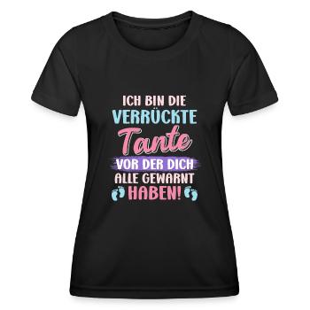 Die verrückte Tante vor der dich alle warnen Tante - Frauen Funktions-T-Shirt - Schwarz - Vorne - AI Model Female 172 light (172cm)