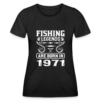 Fishing Legends Are Born In 1971 - Frauen Funktions-T-Shirt - Schwarz - Vorne - AI Model Female 172 light (172cm)