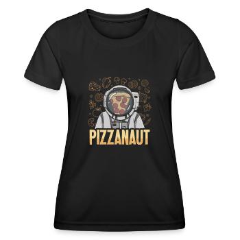 Pizzanaut design for a hobby pizza baker - Women's Functional T-Shirt - black - Front - AI Model Female 172 light (172cm)