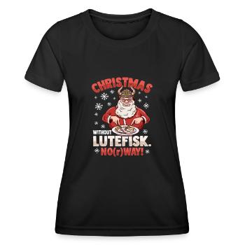 Weihnachten ohne Lutefisk? NoRway - Frauen Funktions-T-Shirt - Schwarz - Vorne - AI Model Female 172 light (172cm)