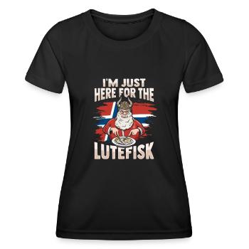 I'm only here for the Lutefisk - Women's Functional T-Shirt - black - Front - AI Model Female 172 light (172cm)