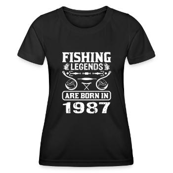 Fishing Legends Are Born In 1987 - Frauen Funktions-T-Shirt - Schwarz - Vorne - AI Model Female 172 light (172cm)