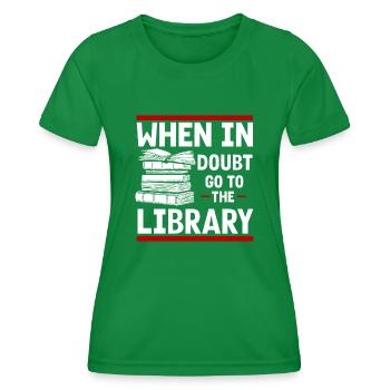 Library Librarian, - Women's Functional T-Shirt - kelly green - Front - AI Model Female 172 dark (172cm)