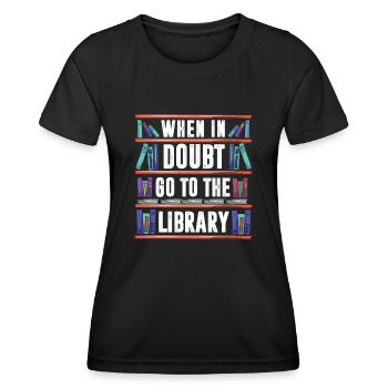 Bibliothek Bibliothekar, - Frauen Funktions-T-Shirt - Schwarz - Vorne - AI Model Female 172 light (172cm)