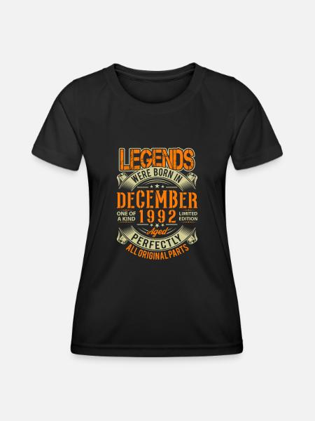 1992 Dezember Geburtstag Legende - Frauen Funktions-T-Shirt - Schwarz