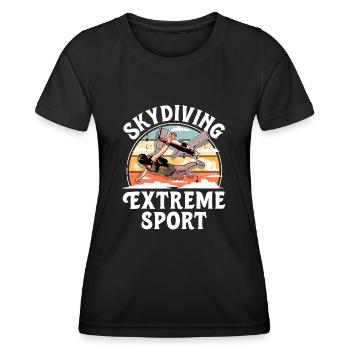 Skydiving Parachuting Parachute - Women's Functional T-Shirt - black - Front - AI Model Female 172 light (172cm)