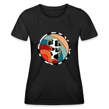 Cactus vache de l’Ouest - T-shirt sport Femme - noir - Devant - AI Model Female 172 light (172cm)