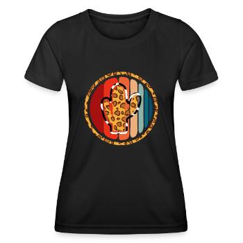 Cactus vache de l’Ouest - T-shirt sport Femme - noir - Devant - AI Model Female 172 light (172cm)