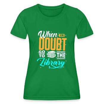 Library Librarian, - Women's Functional T-Shirt - kelly green - Front - AI Model Female 172 dark (172cm)