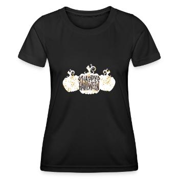 Halloween Kürbis - Frauen Funktions-T-Shirt - Schwarz - Vorne - AI Model Female 172 light (172cm)