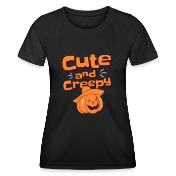 Halloween Pumpkin - Cute and Creepy - Women's Functional T-Shirt - black - Front - AI Model Female 172 light (172cm)